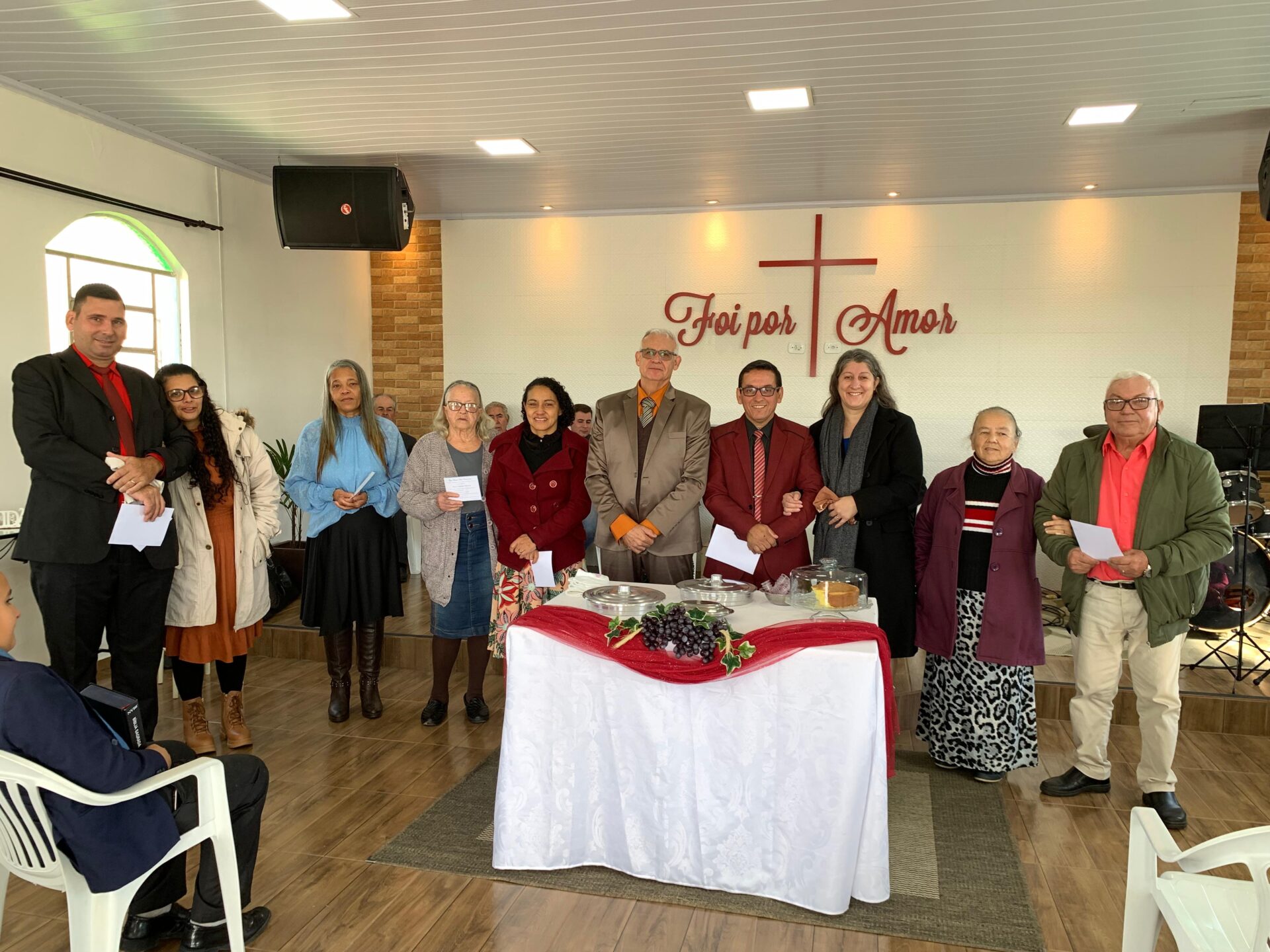 Culto de Santa Ceia na IBC de Balneário Gaivota-SC teve apresentação de novos membros.